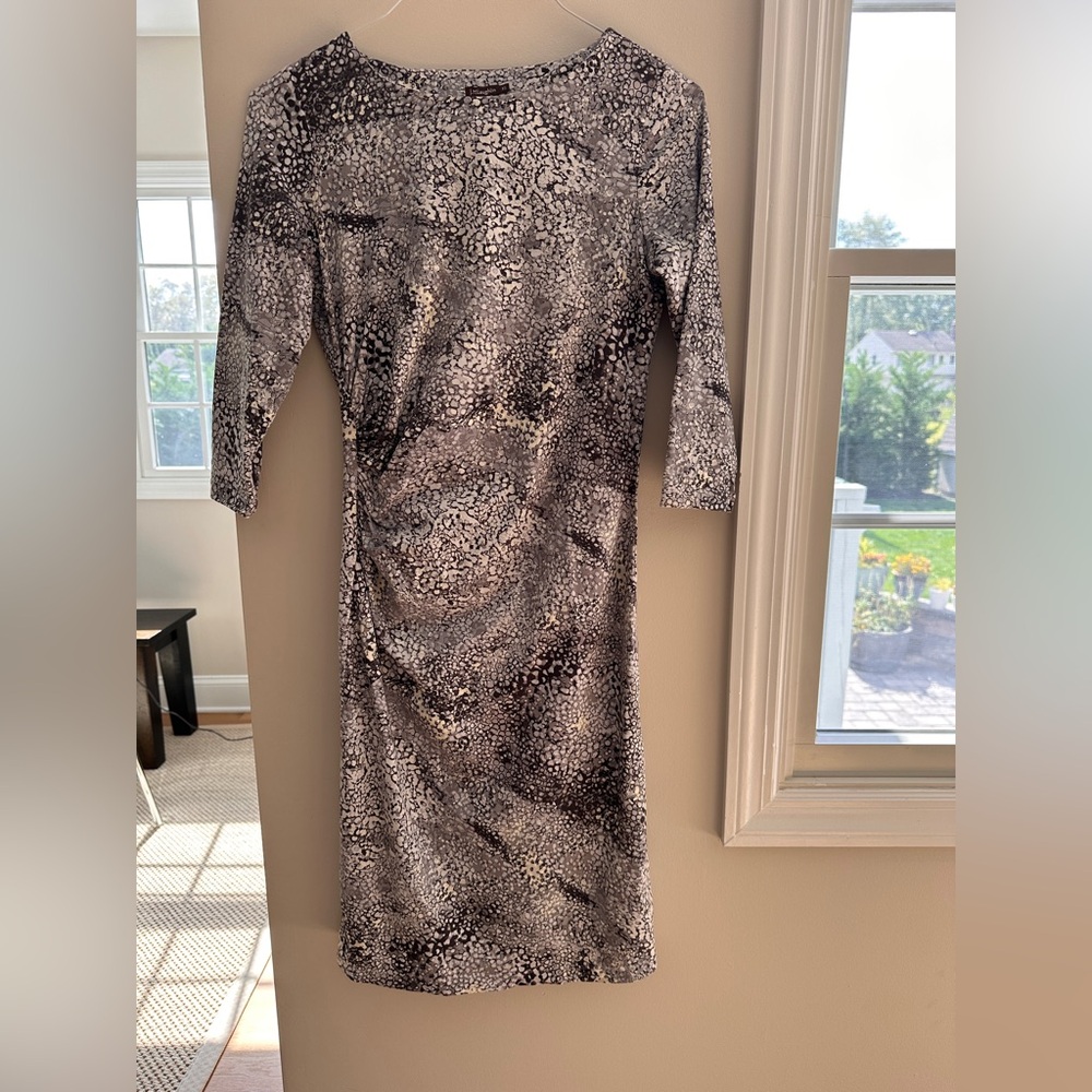 J. McLaughlin Black and White 3/4  Sleeve Dress